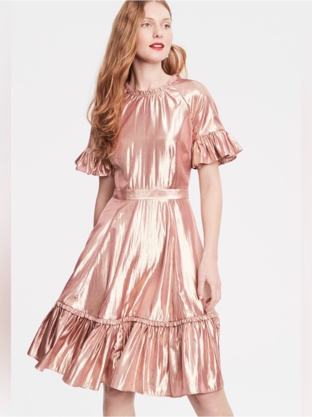 Rachel Parcell Rose Gold Metallic Dress